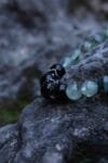 Prehnite mixed Silver Obsidian Bracelet(8mm)
