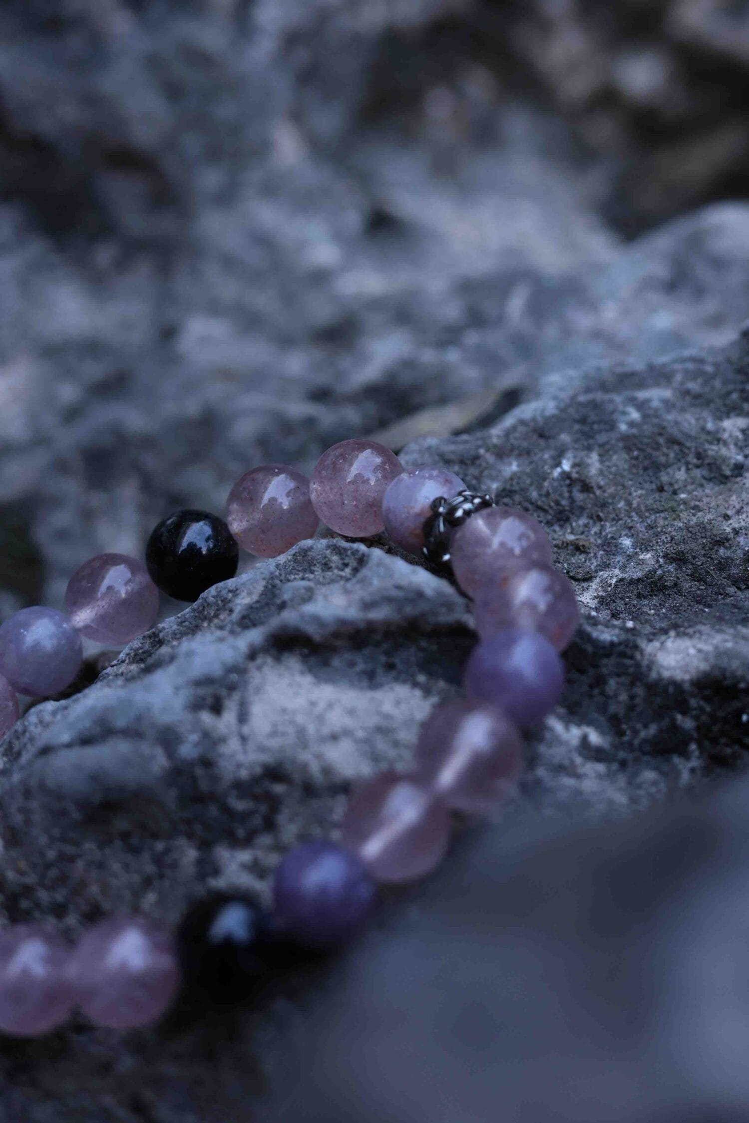 Strawberry Quartz mixed Tourmaline Bracelet(8mm)