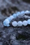 White Moonstone mixed Aquamarine Bracelet(8mm)