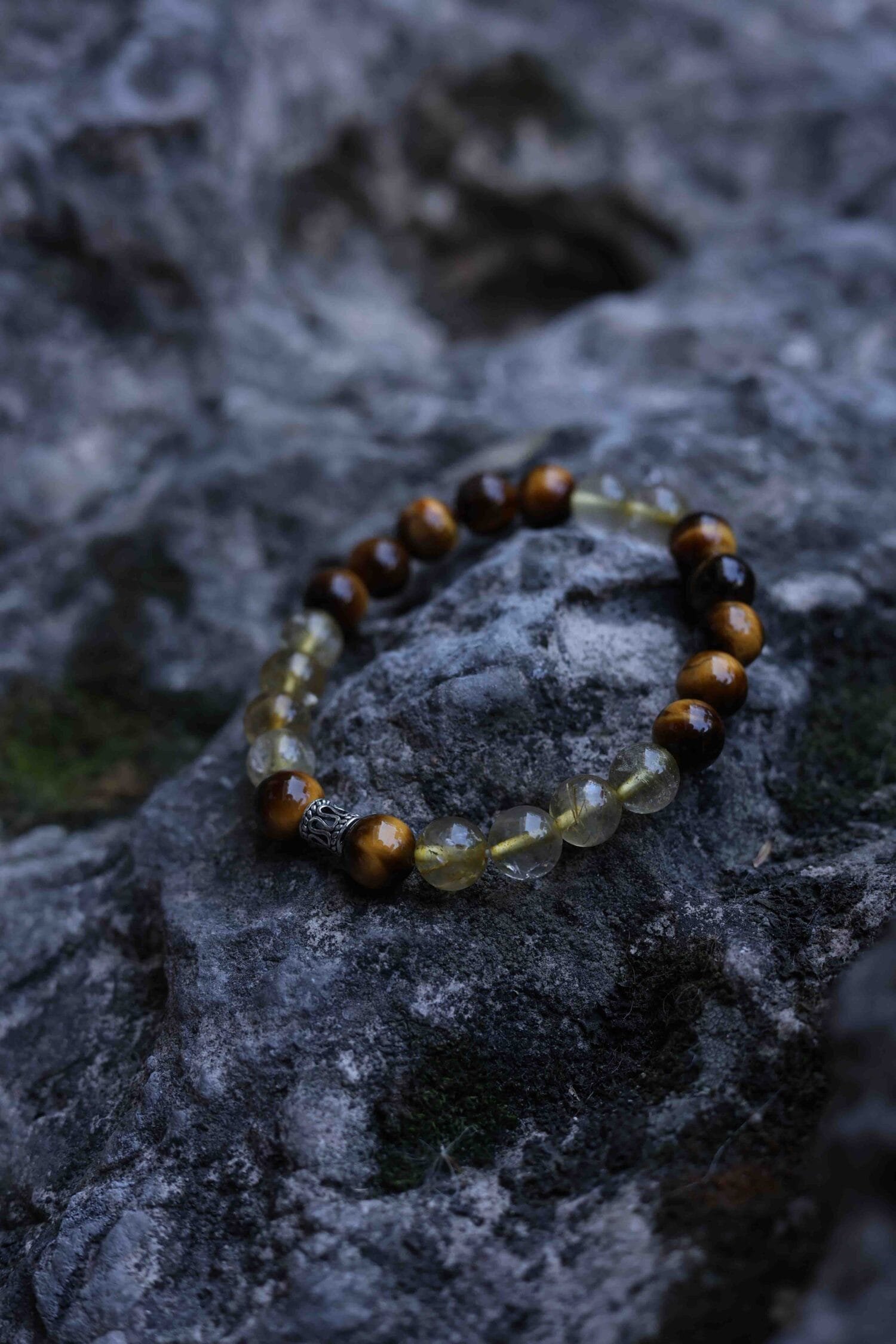 Tiger Eye mixed Rutilated Quartz Bracelet(8mm)