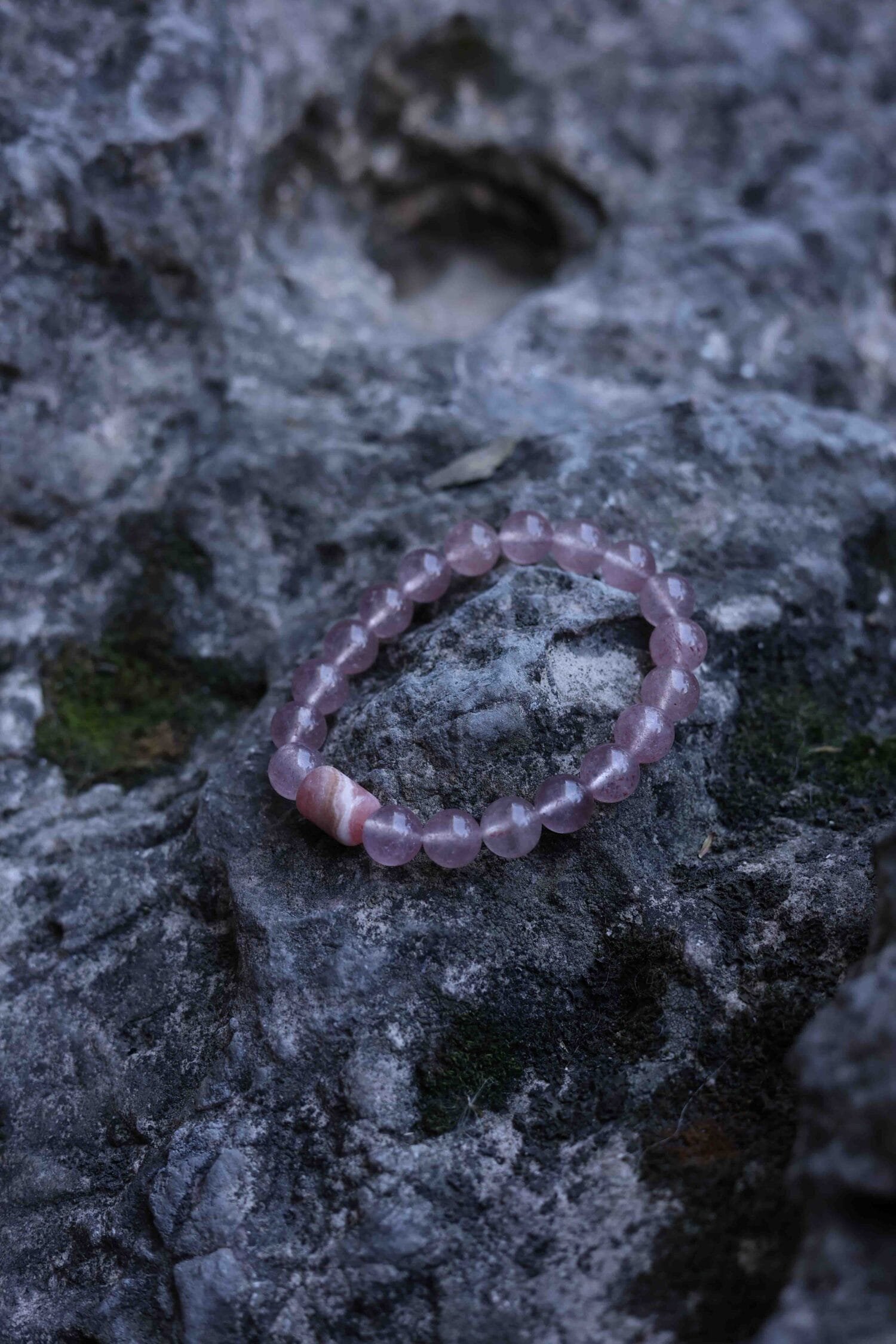Strawberry Quartz mixed Rhodochrosite Bracelet(8mm)