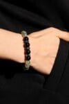 Prehnite mixed Silver Obsidian Bracelet(8mm)