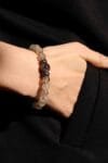 Green Rutilated Quartz mixed Phantom Quartz Bracelet(8mm)