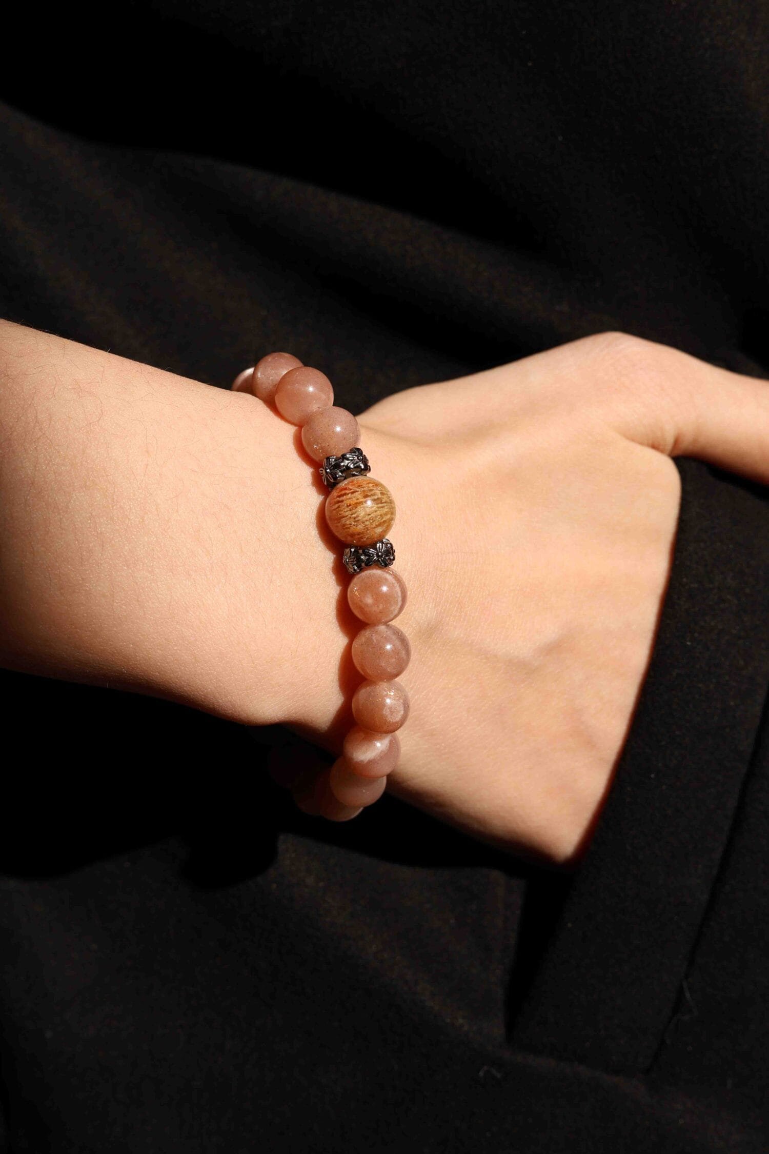 Sunstone mixed Phantom Quartz Bracelet(8mm)