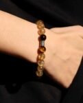 Tiger Eye mixed Rutilated Quartz Bracelet(8mm)