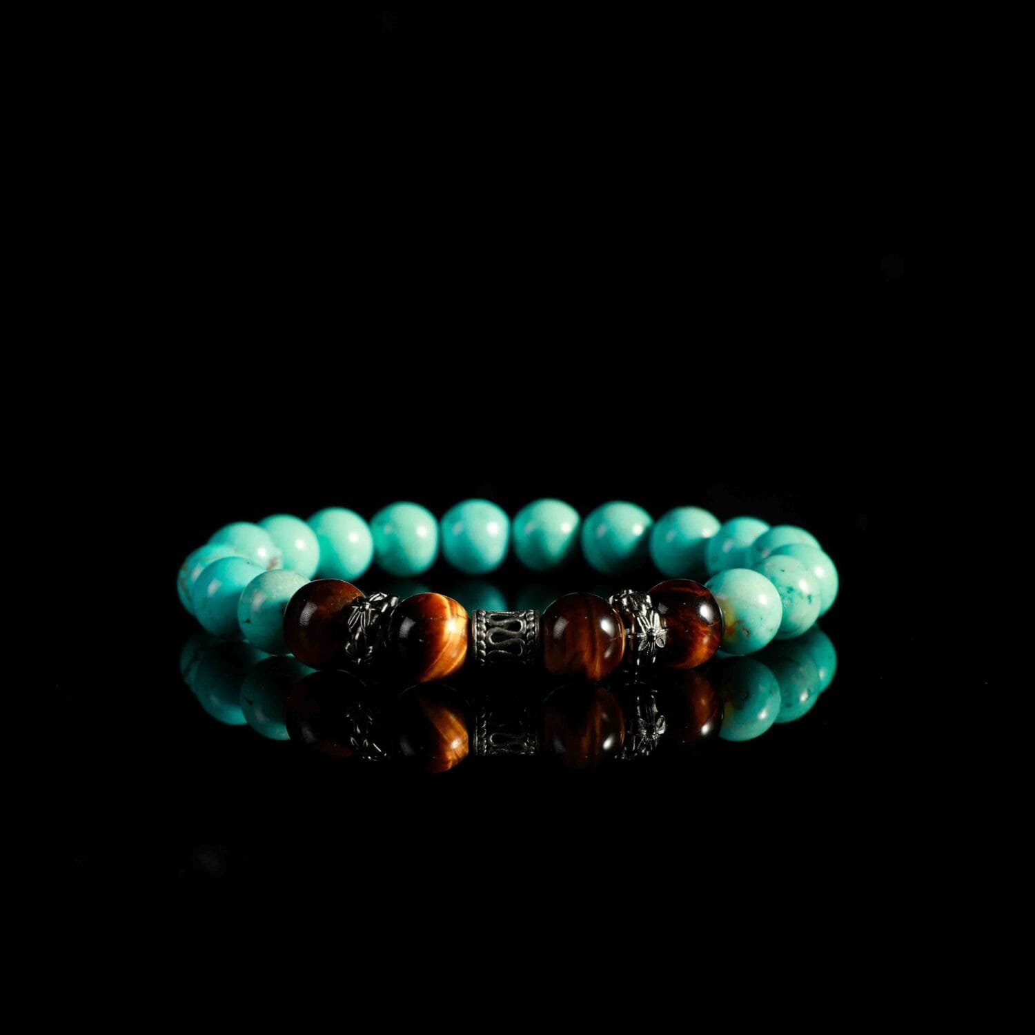 Turquoise mixed Tiger Eye Bracelet(8mm)