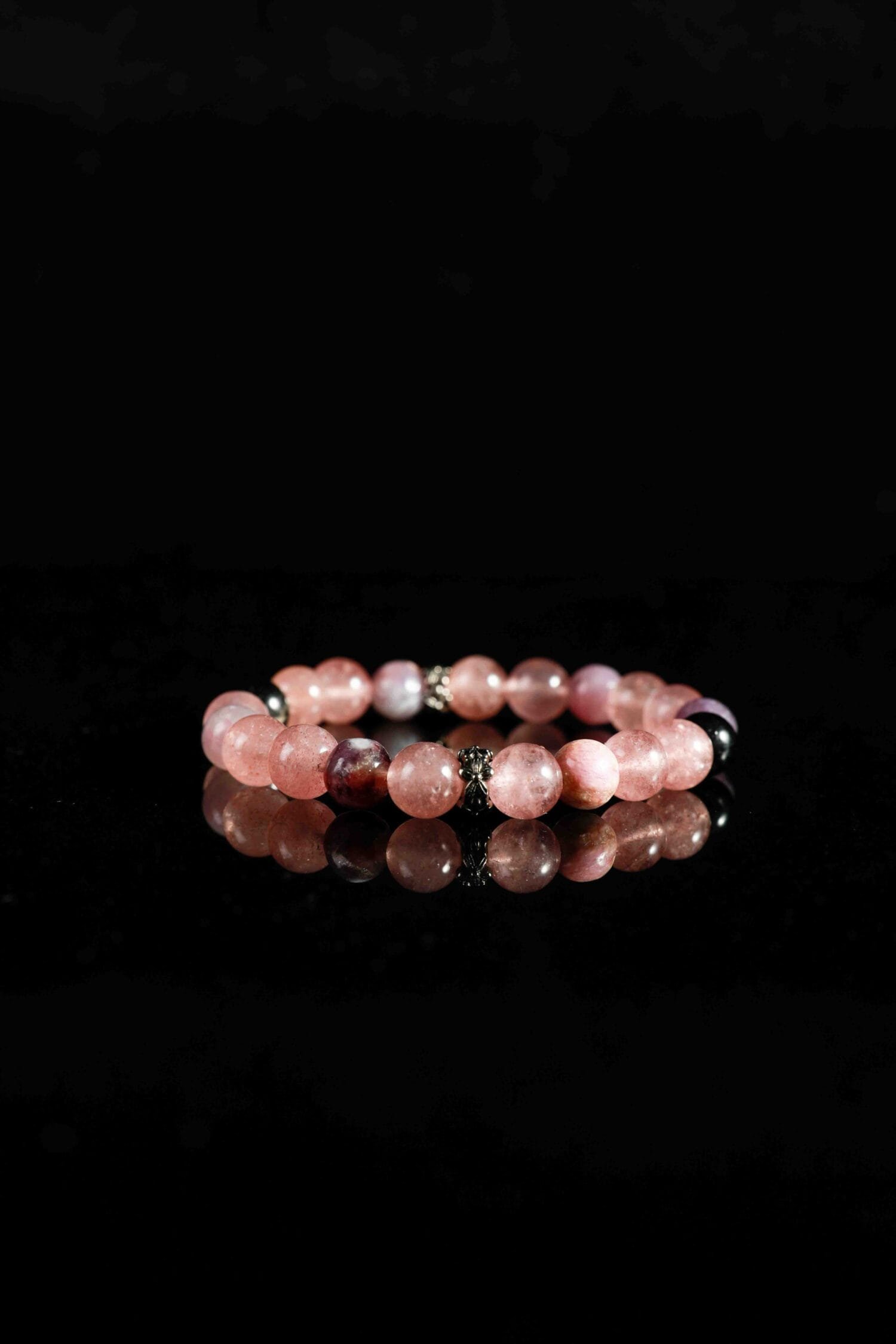 Strawberry Quartz mixed Tourmaline Bracelet(8mm)
