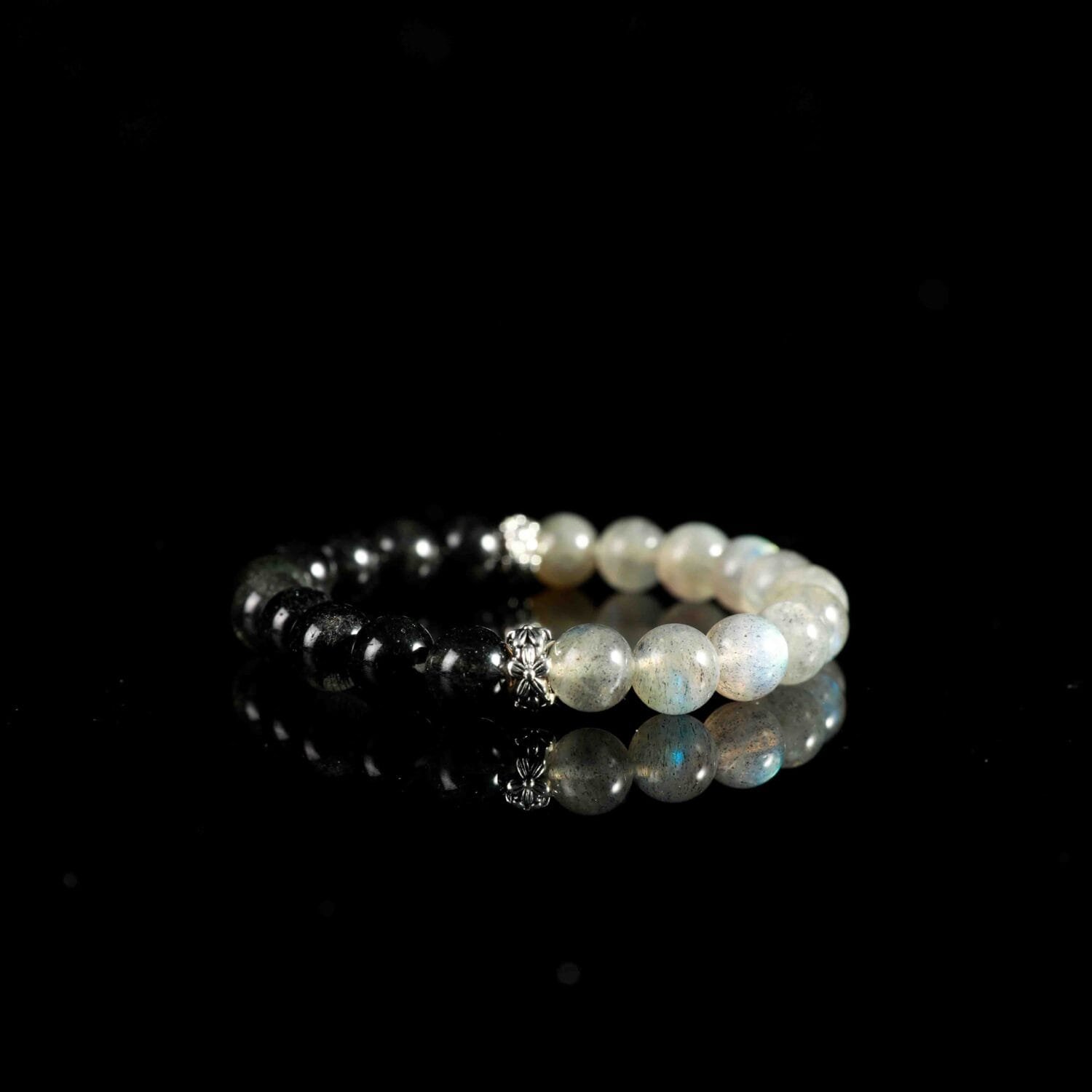 Black Super seven mixed Gray Moonstone Bracelet(8mm)