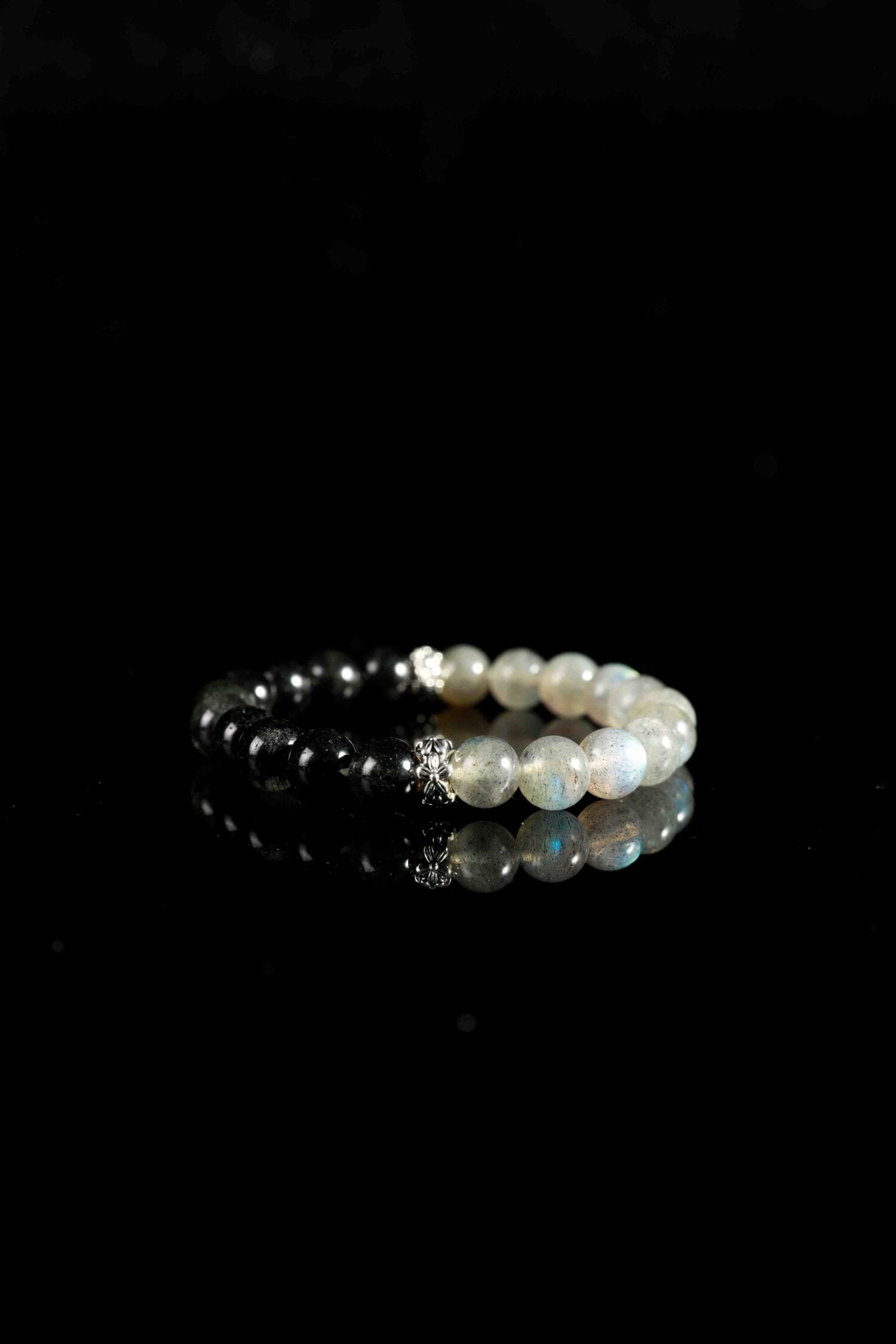 Black Super seven mixed Gray Moonstone Bracelet(8mm)
