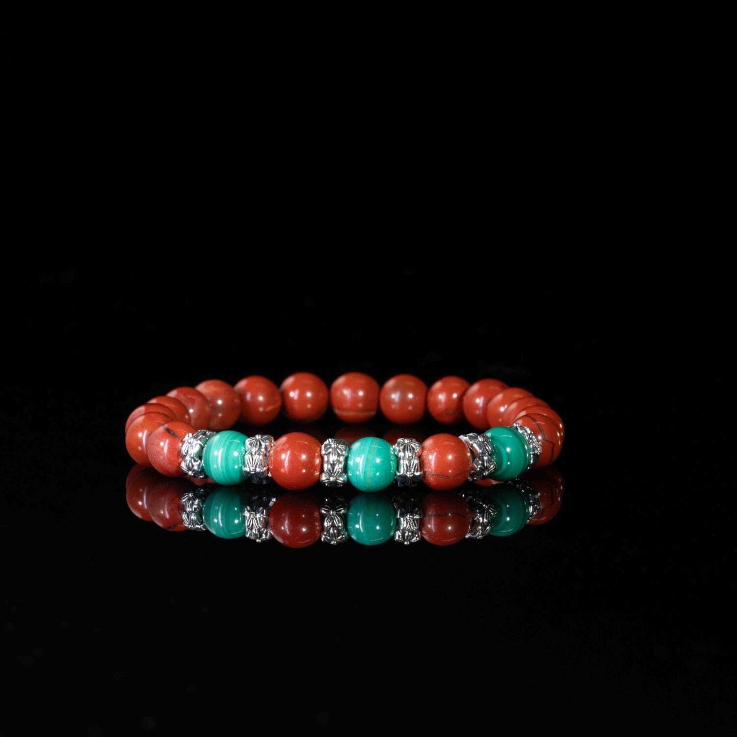 Red jasper mixed Malachite Bracelet(8mm)