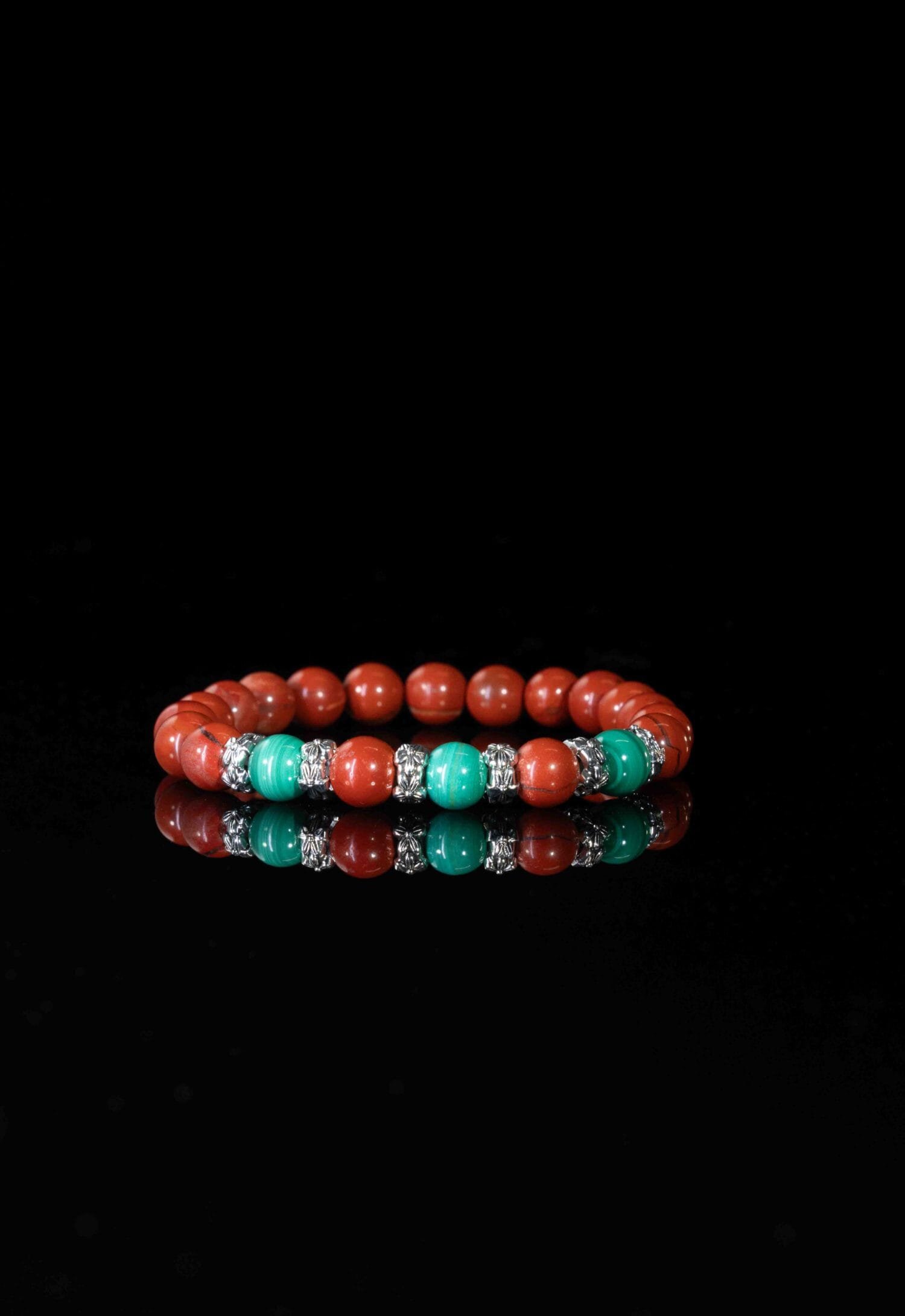 Red jasper mixed Malachite Bracelet(8mm)
