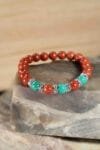 Red jasper mixed Malachite Bracelet(8mm)
