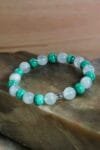 Aquamarine mixed Malachite Bracelet(8mm)