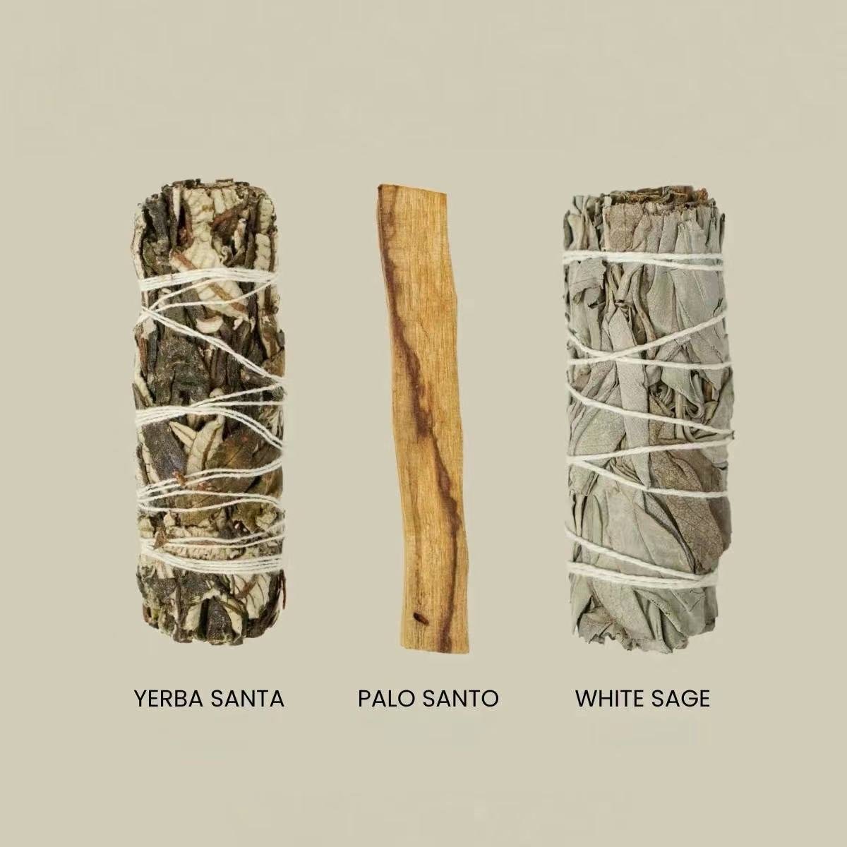 Sacred Energy Purification Trio（ Yerba Santa/Palo Santo/White Sage）(4")