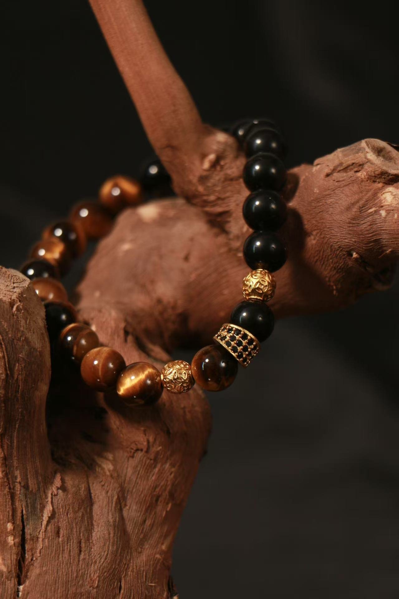 Tiger's Eye Mixed Obsidian Bracelet（8mm）