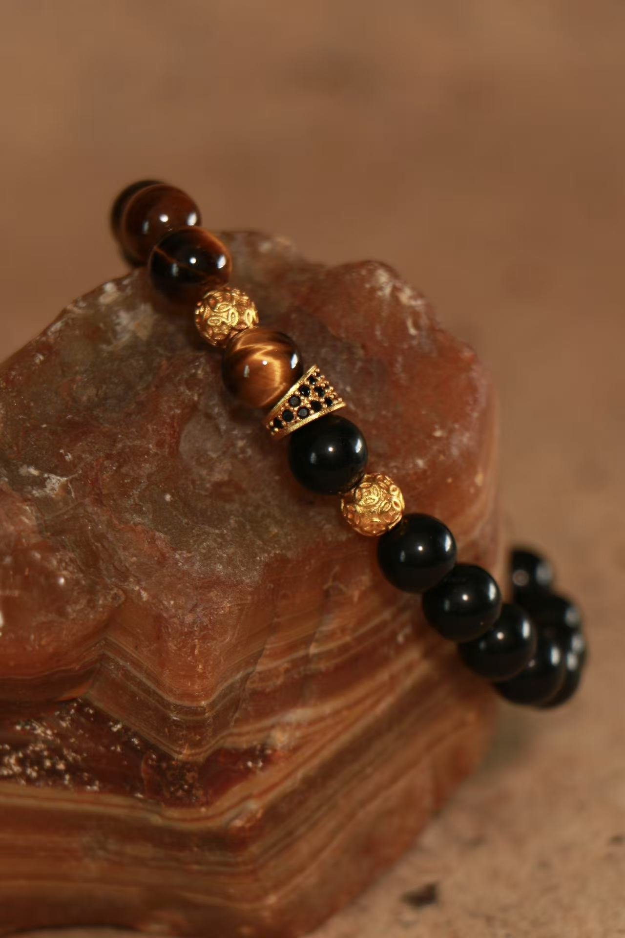 Tiger's Eye Mixed Obsidian Bracelet（8mm）