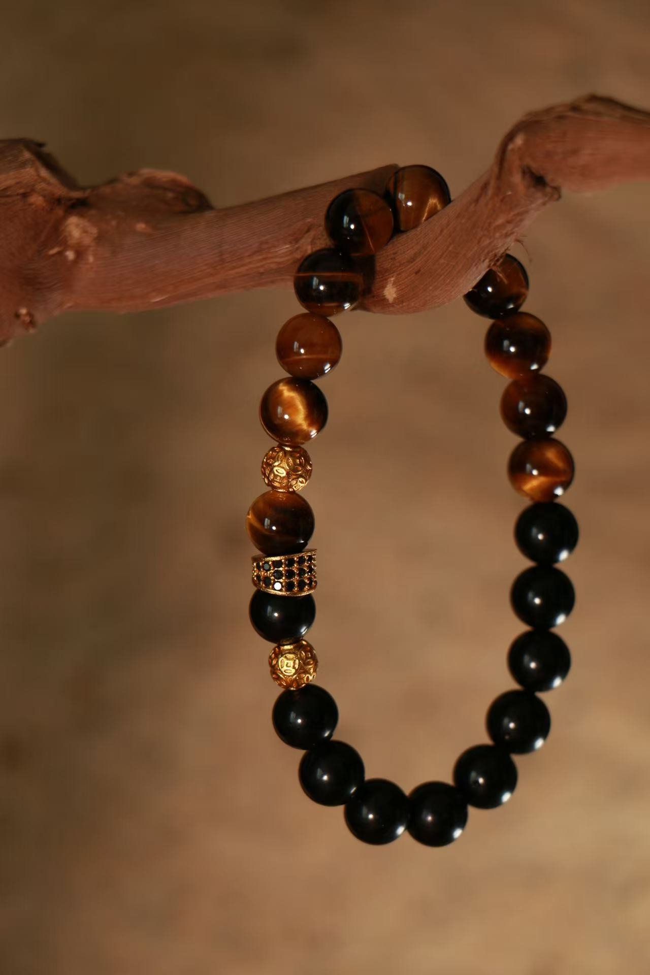 Tiger's Eye Mixed Obsidian Bracelet（8mm）