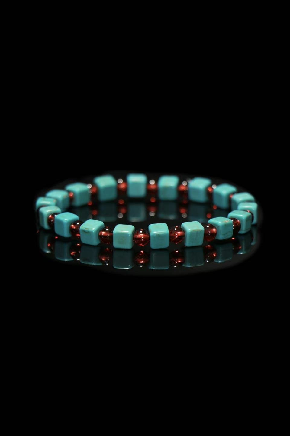 Turquoise mixed Garnet Bracelet（5mm）