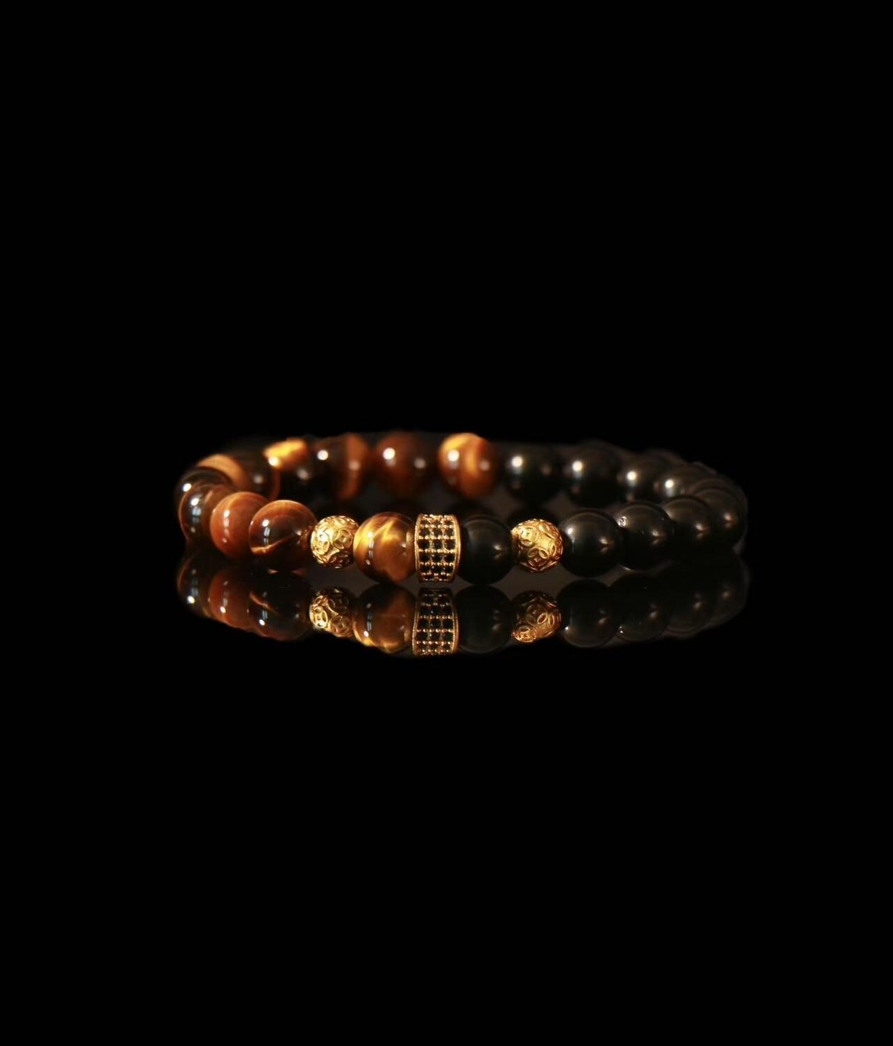 Tiger's Eye Mixed Obsidian Bracelet（8mm）