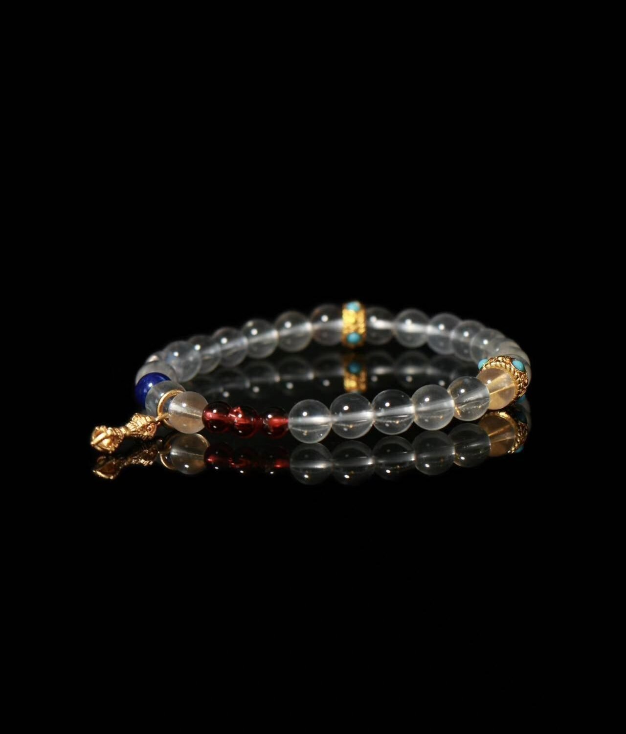 Clear Quartz mixed Red Agate Bracelet(6mm)