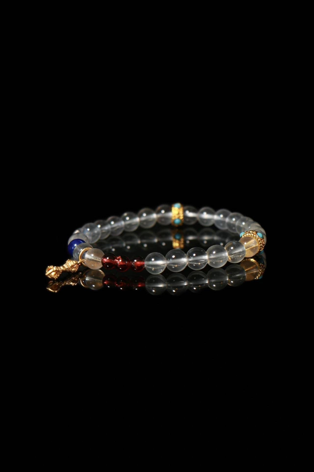 Clear Quartz mixed Red Agate Bracelet(6mm)