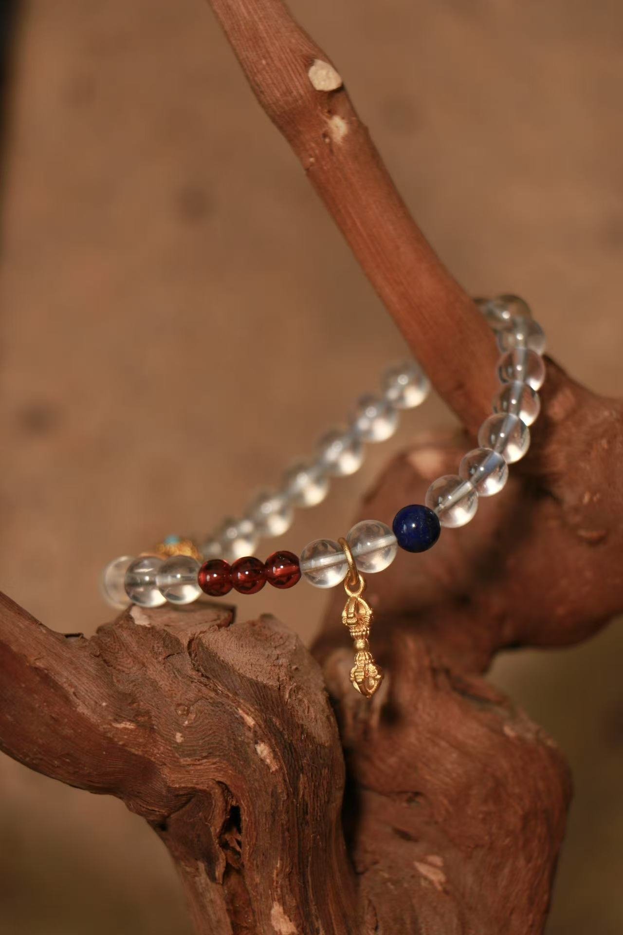 Clear Quartz mixed Red Agate Bracelet(6mm)